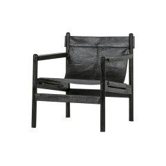 CAMP ARMCHAIR BLACK LEATHER    - CHAIRS, STOOLS